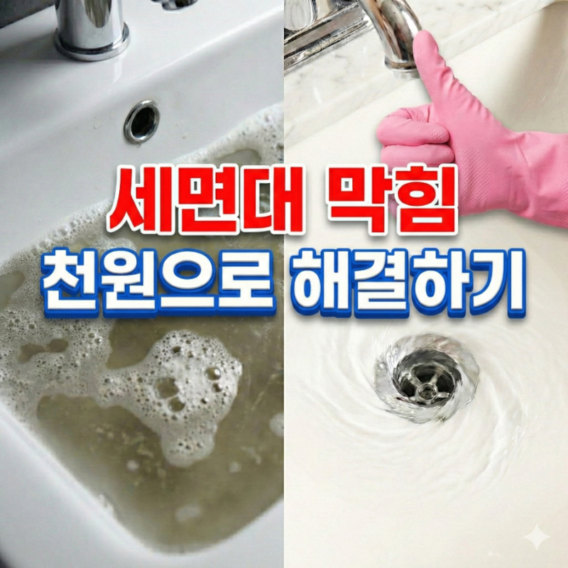 세면대 막힘 다이소 천원템으로 뻥 뚫는 법