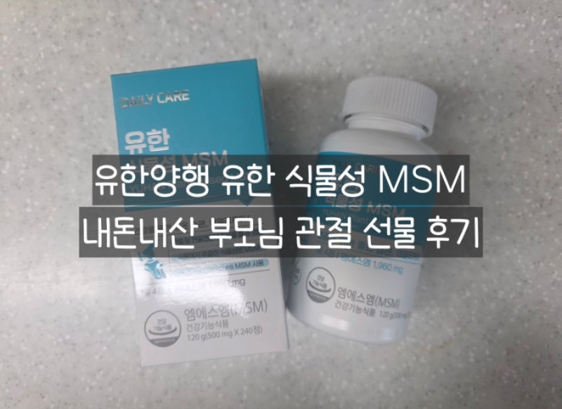 유한양행 유한 식물성 MSM 내돈내산 부모님 선물 관절, 연골