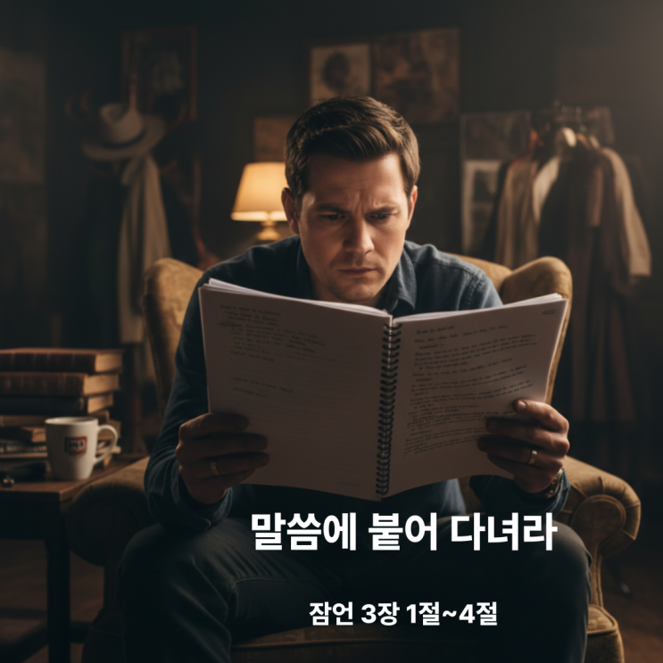  말씀에 붙어 다녀라 잠언 3장 1절~4절