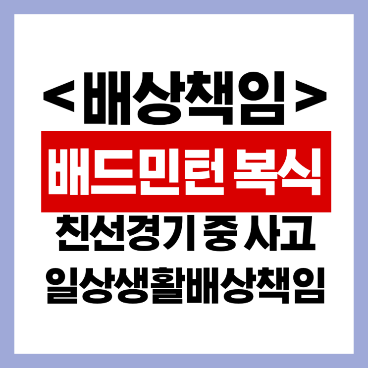  배드민턴 복식 경기 라켓 사고 배상책임 - 손해사정소비자선임권 과정