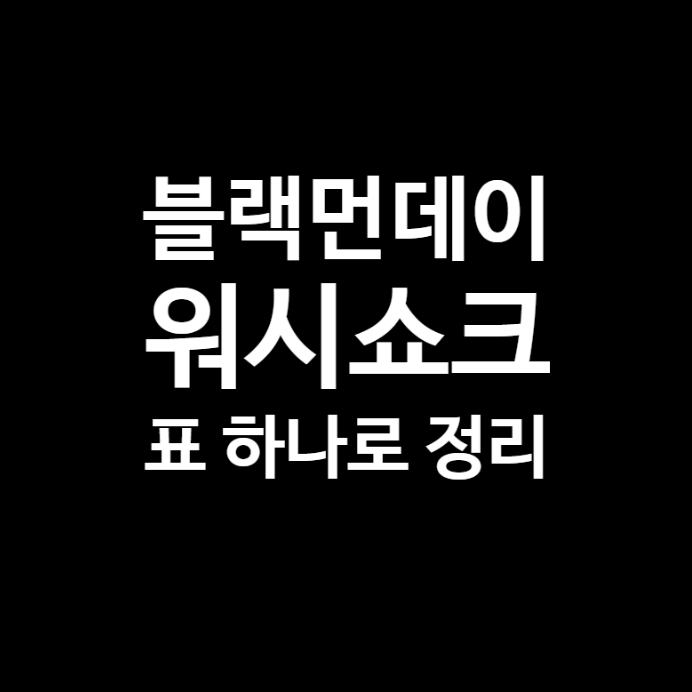  워시쇼크와 블랙먼데이 뜻은? 표 하나로 끝내기!