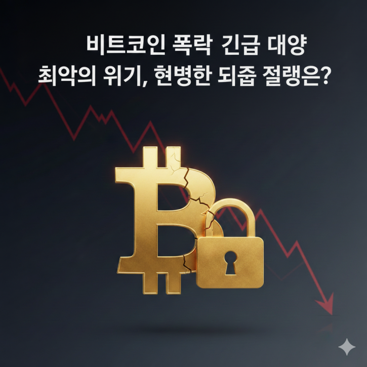  [긴급 시황] 비트코인 폭락: 지금은 '줍줍'보다 '생존'이 먼저입니다 (자산 방어와 보수적 대응 매뉴얼 가이드)