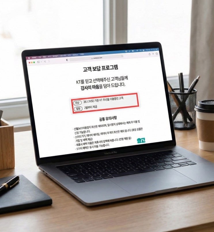  KT 고객 보답 신청방법 가만히 있으면 나만 손해? 혜택 5가지 총정리
