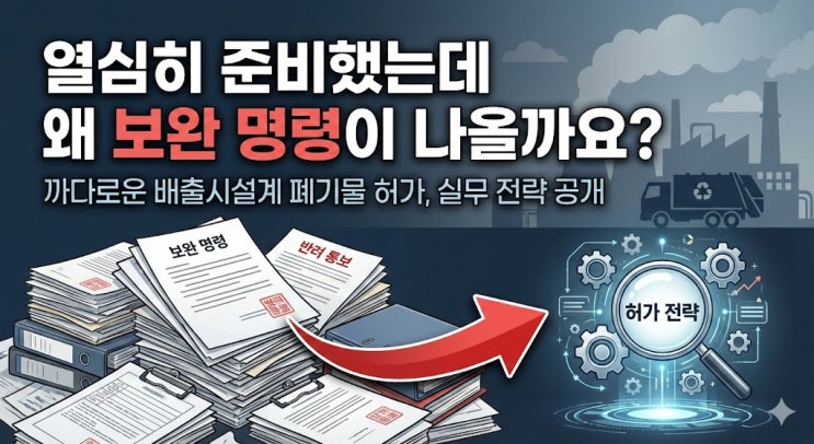  [사업장 배출시설계 폐기물 수집운반허가] 한 번에 통과하는 핵심 전략 (서류만 준비하면 반려되는 이유)