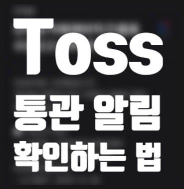  토스(Toss) 통관 알림 보는 법