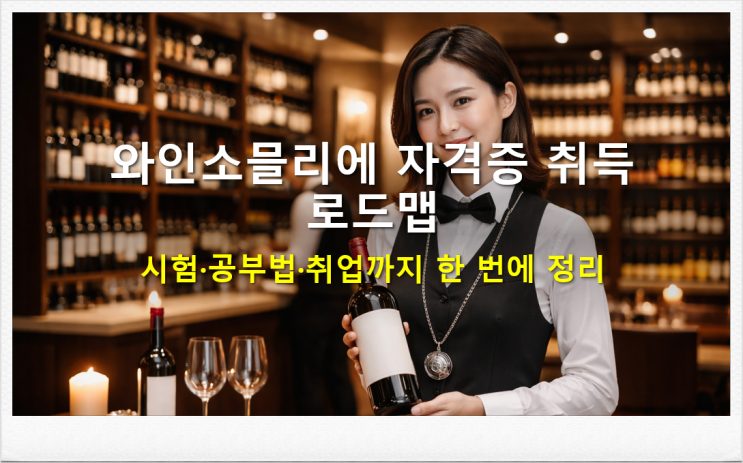  와인소믈리에 자격증 취득 로드맵｜시험(테이스팅,서비스) 공부법 취업 정보
