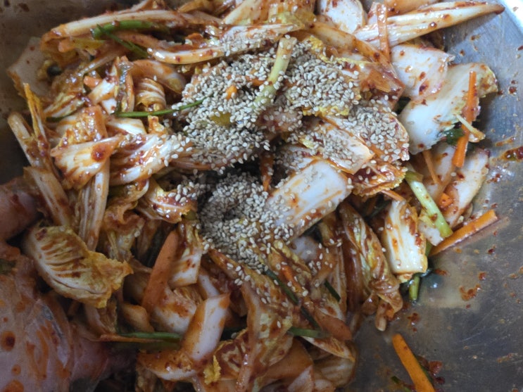  알배기 배추 겉절이 레시피｜갈아만든 배로 쉽게 만드는 집김치