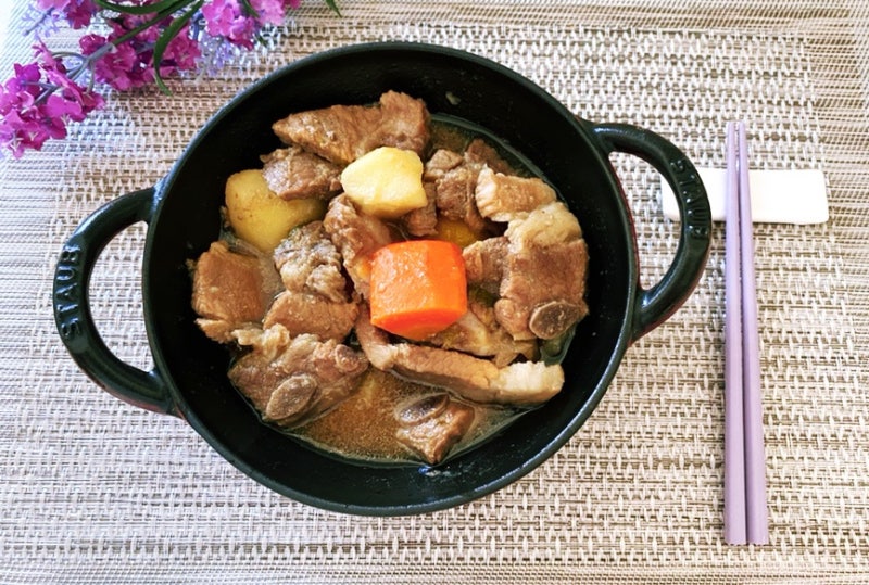 LA 돼지갈비찜 레시피, 시판용 소갈비 양념으로 초간단 돼지갈비찜 만들기