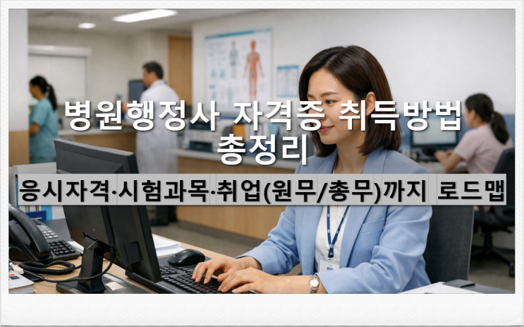  병원행정사 자격증 취득방법 응시자격 시험과목 취업(원무/총무)로드맵