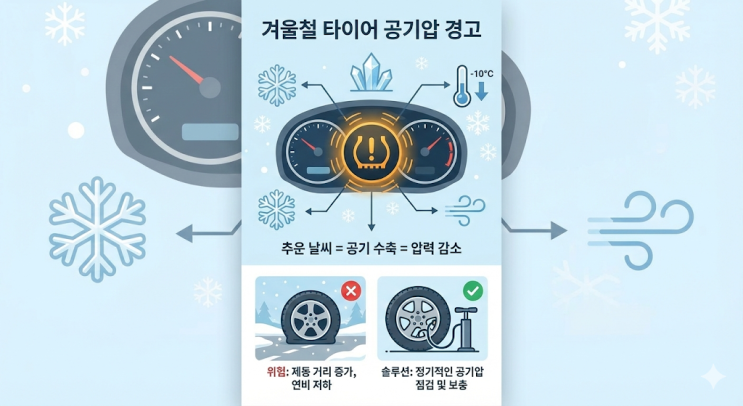  겨울철 타이어 공기압 경고등, 왜 계속 뜨는 걸까 차주가 먼저 확인해야 할 대처 기준 정리