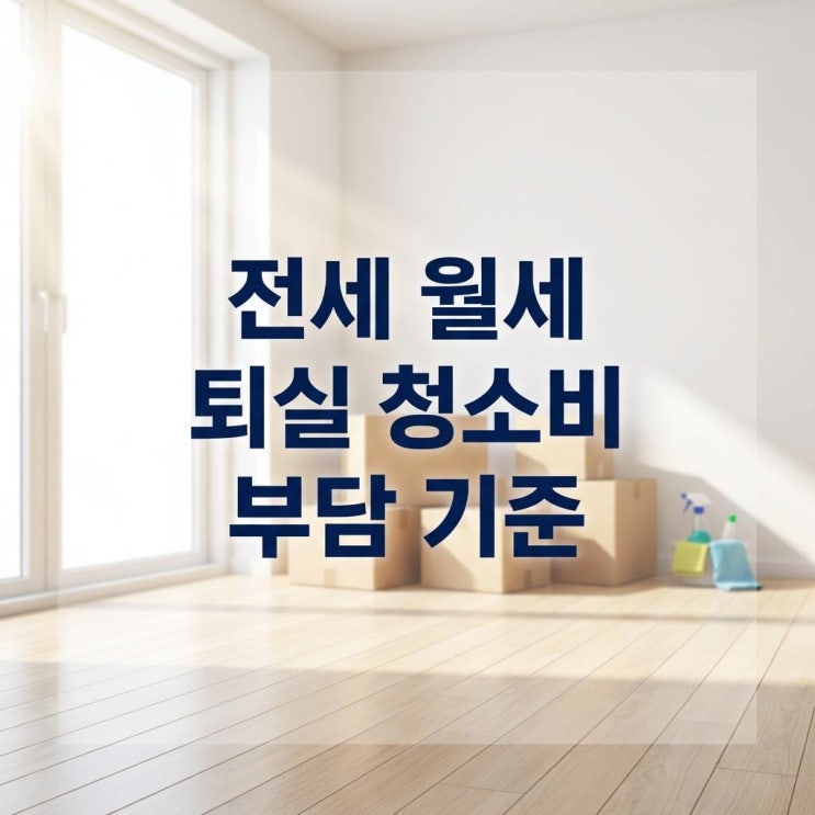  전세 월세 퇴실 청소비 부담 기준 이사 나갈 때 청소비 10만 원 줘야 하나요? (계약서 확인법)