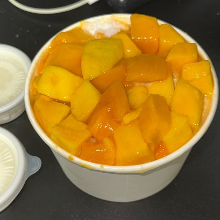  [대구/사월역/눈을담다] 사월역 빙수 맛집눈을 담다 '더블애플망고빙수' 배달 후기! 입안에서 사르르 녹는 찐행복