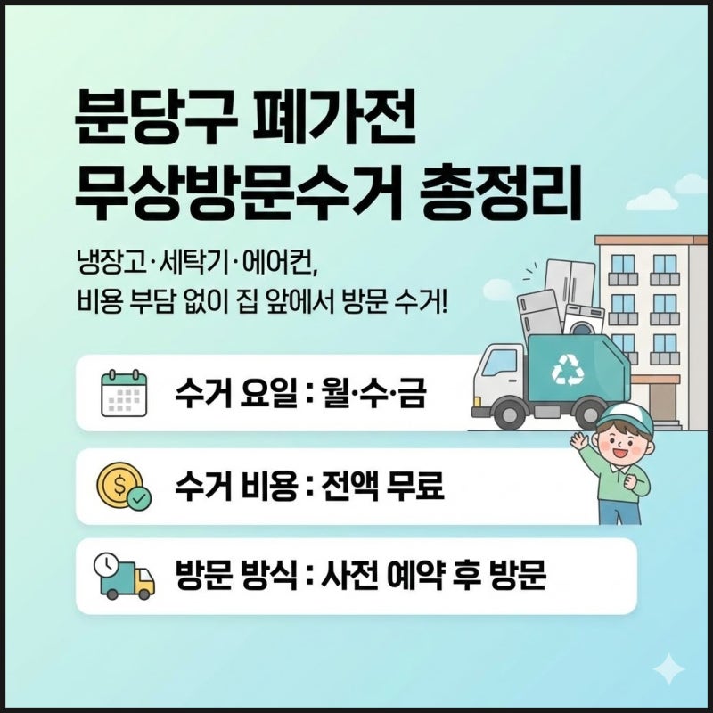 성남시 분당구 대형가전 무료 수거 요일 안내