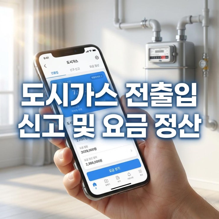  도시가스 전출입 신고 및 요금 정산 이사 당일 전화 대기 없이 3분 만에 끝내는 법 (가스앱)