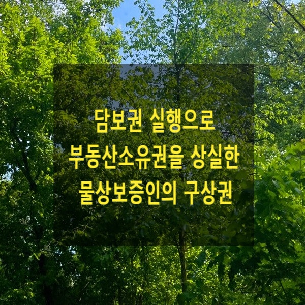  담보권 실행으로 부동산소유권을 상실한 물상보증인의 구상권