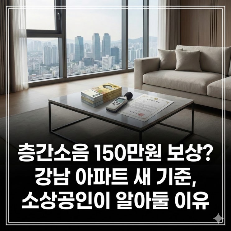  층간소음 150만원 보상? 강남 아파트 새 기준, 소상공인이 알아둘 이유
