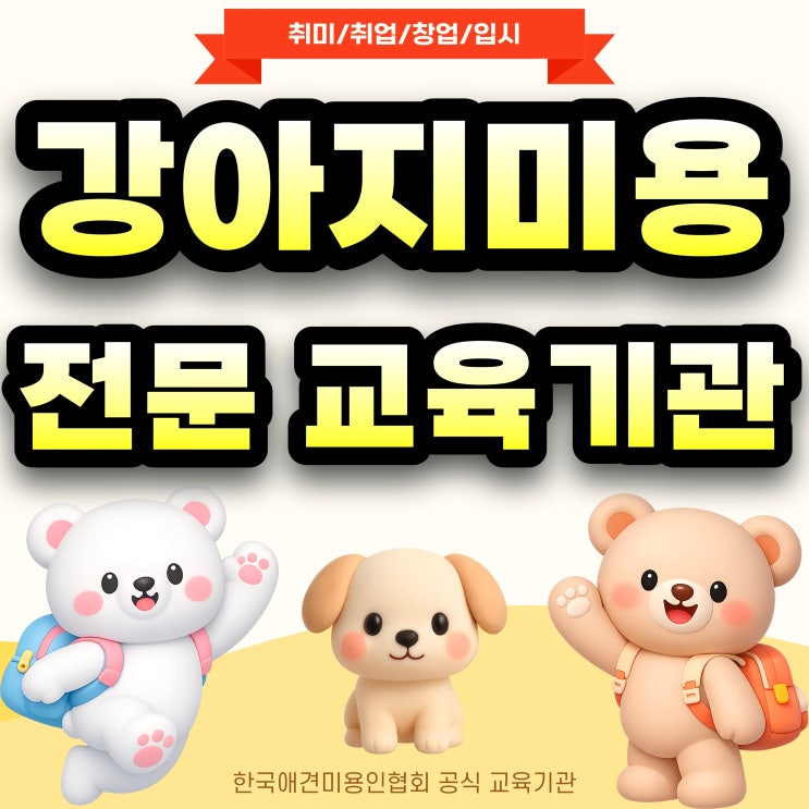  강아지미용학원 비용을 고민하신다면 필독