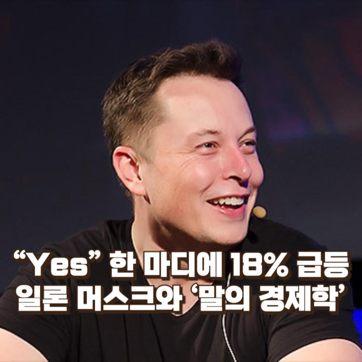  “Yes” 한 마디에 18% 급등...일론 머스크와 ‘말의 경제학’
