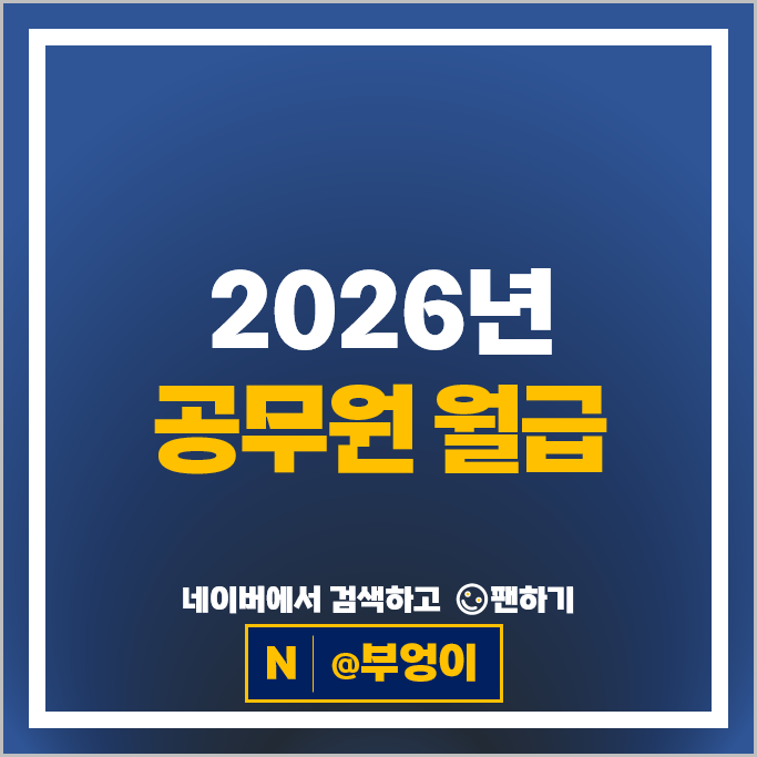 2026 공무원 월급 vs 최저임금 비교 : 호봉별 월급표