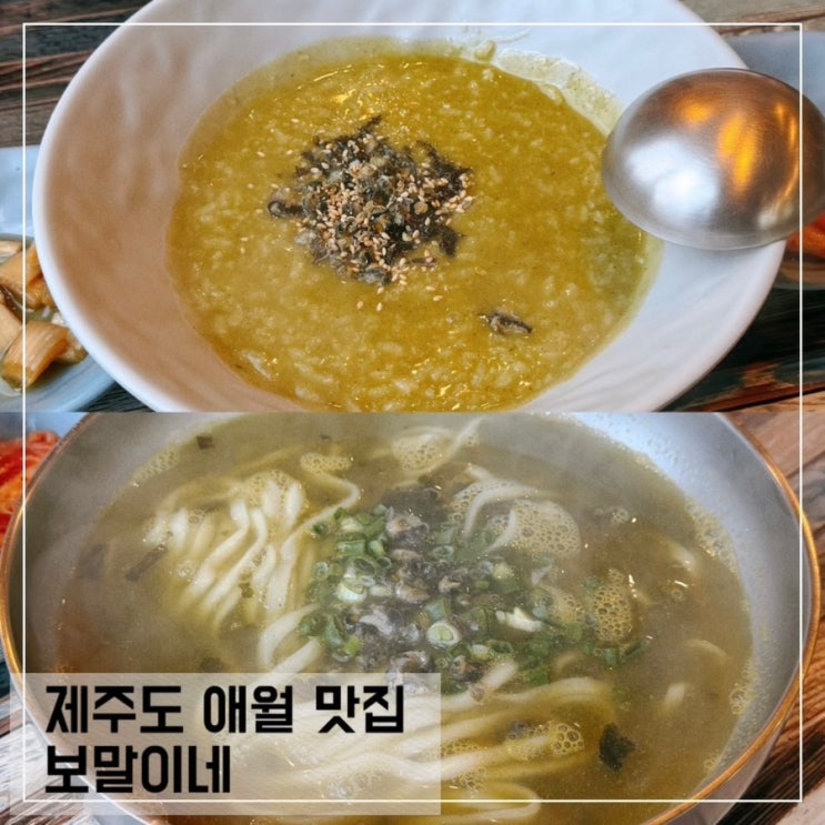  제주도 애월 보말죽 보말칼국수 맛집 보말이네