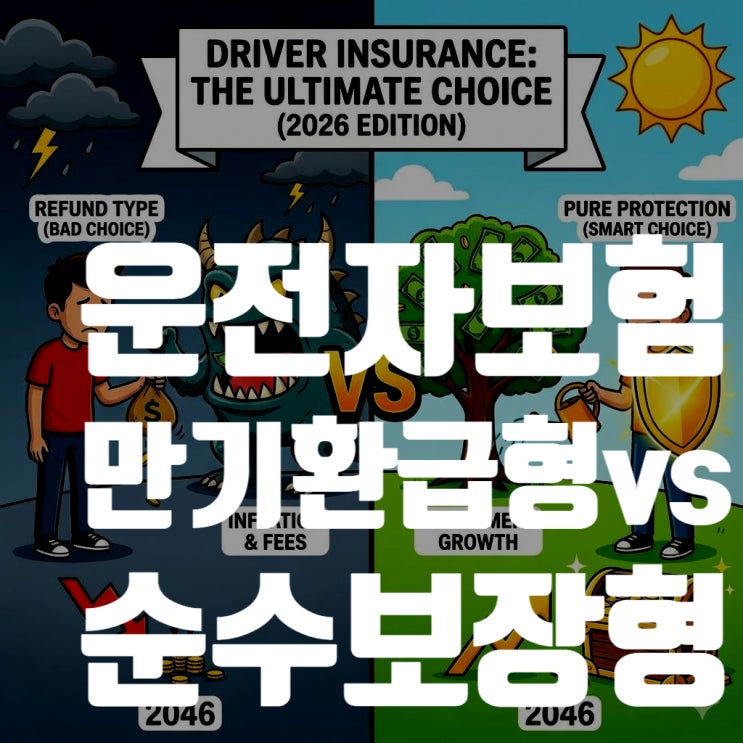  운전자보험 만기환급형 vs 순수보장형, 2026년 기준 팩트 체크 (설계사가 말 안 해주는 진실)