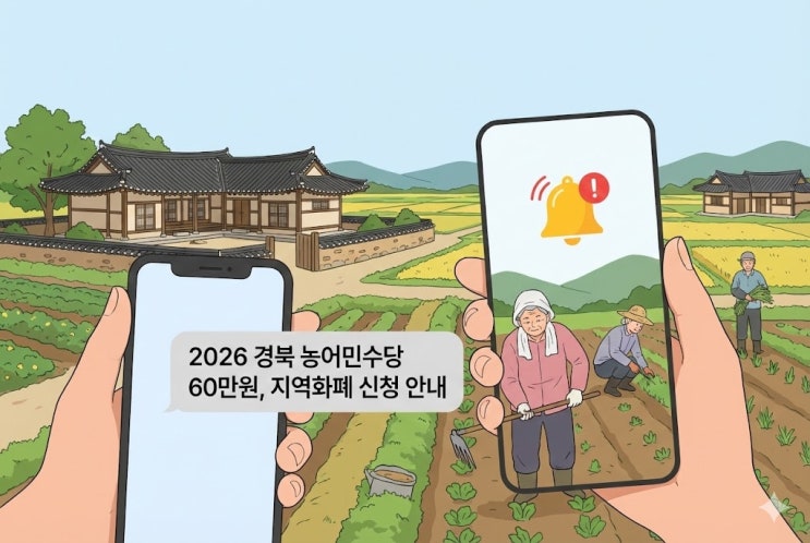  2026 경북 농어민수당 60만원 지역화폐 수령, 지급 시기부터 사용법까지
