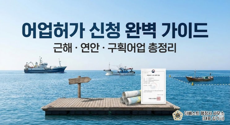  어업허가 신청 총정리: 근해·연안·구획어업 요건부터 서류까지 (안산 행정사 대행)