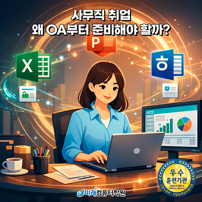  부산실업자교육 | 국비지원으로 끝내는 사무직 필수 스펙, ITQ 한글·엑셀·파워포인트 OA 마스터 과정