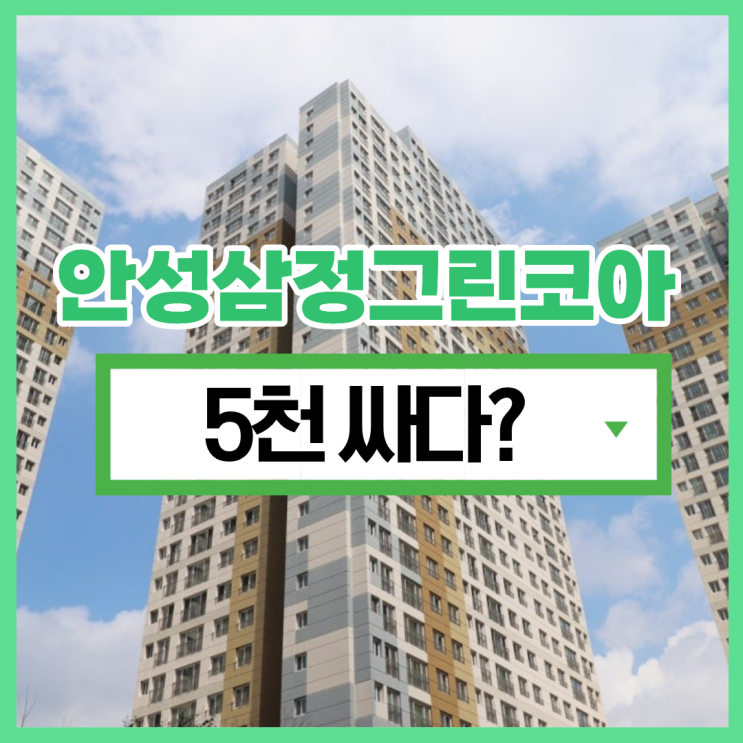 안성아파트경매 안성삼정그린코아 급매물건