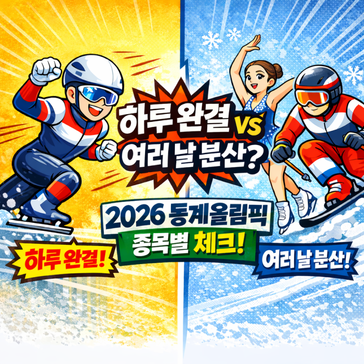  하루만에 메달 결정날까? – 2026 밀라노 동계올림픽 경기 진행 방식