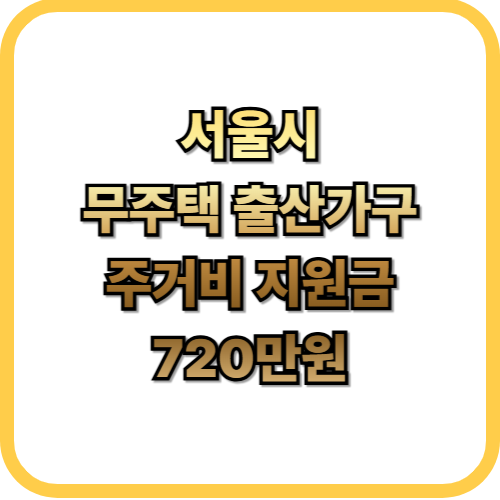  서울시 무주택 출산 가구라면? (주거비 지원금 최대 720만원)