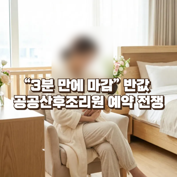  “3분 만에 마감” 반값 공공산후조리원 예약 전쟁이 보여주는 출산 정책의 민낯