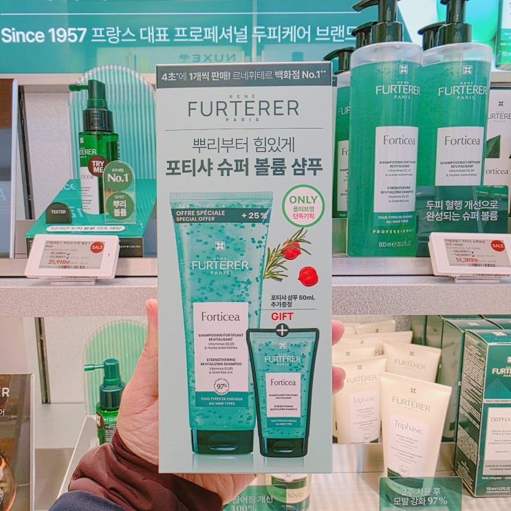  올리브베러 광화문점 오픈! 르네휘테르 포티샤 샴푸로 뿌리 볼륨 살리기