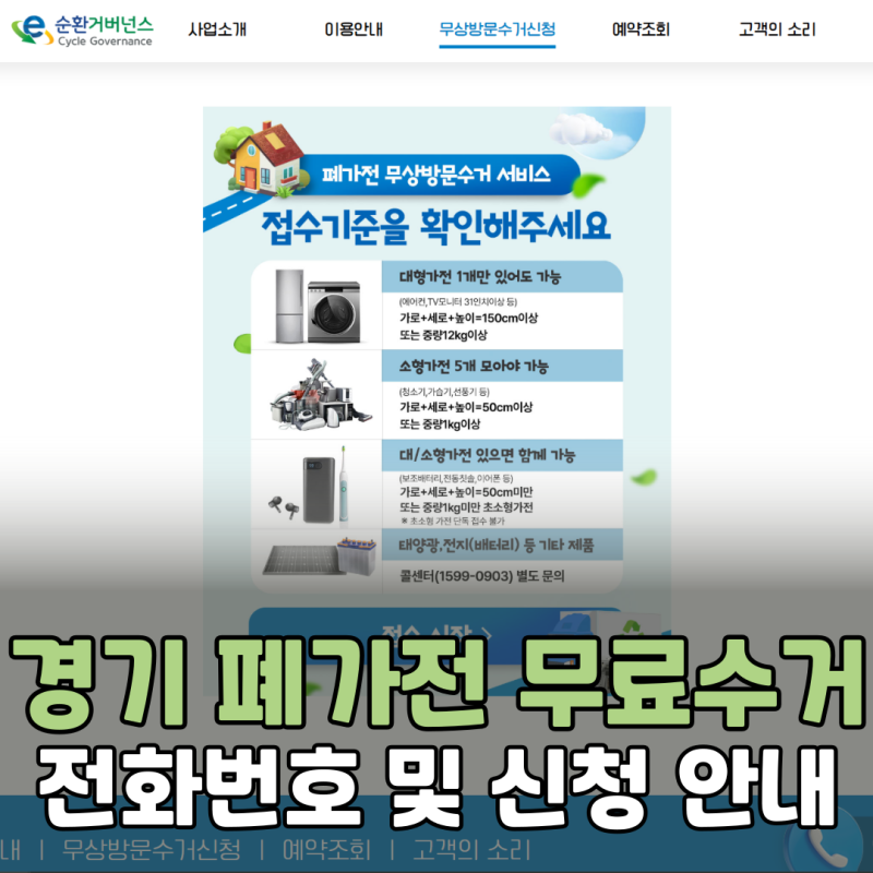 경기도 폐가전 무료수거 신청 방법과 전화번호를 접수 순서대로 알려드려요