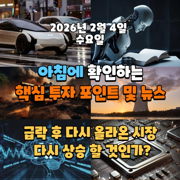  2026년 2월 4일(수) 핵심 투자 포인트 및 뉴스(급락 후 다시 올라온 시장 다시 상승 할 것인가?)