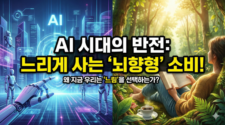  뇌향형 소비가 뭐길래? AI 시대에 오히려 '느리게' 사는 사람들이 늘어나는 이유