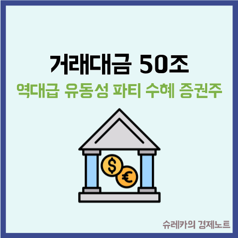  거래대금 50조 역대급 유동성 파티의 수혜주 증권주