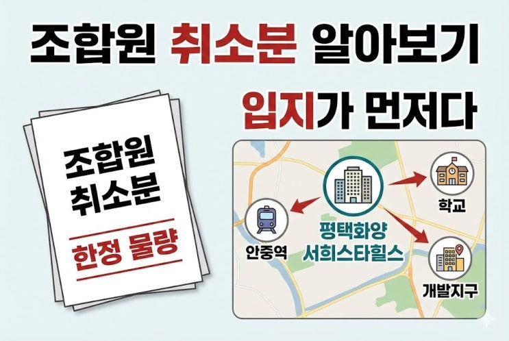  평택화양 서희스타힐스 조합원 취소분 입지 분석, 안중역·서평택 개발 호재 영향은?