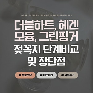 더블하트,헤겐,모윰,그린핑거 젖꼭지 단계 비교 및 장단점 총정리