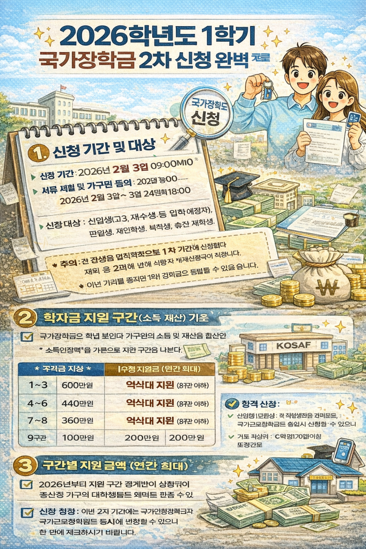  2026학년도 1학기 국가장학금 2차 신청 완벽 가이드