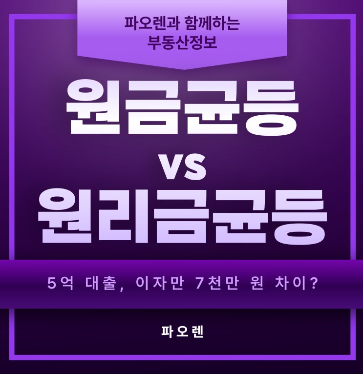  주담대 상환 방식 선택 가이드: 이자 아끼는 원금균등 vs 계획적인 원리금균등
