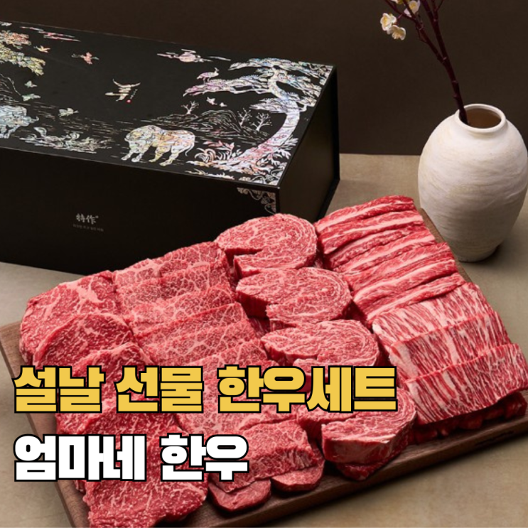  설날 한우 선물세트 추천 엄마네한우 1++ 투뿔 꽃꽃명작
