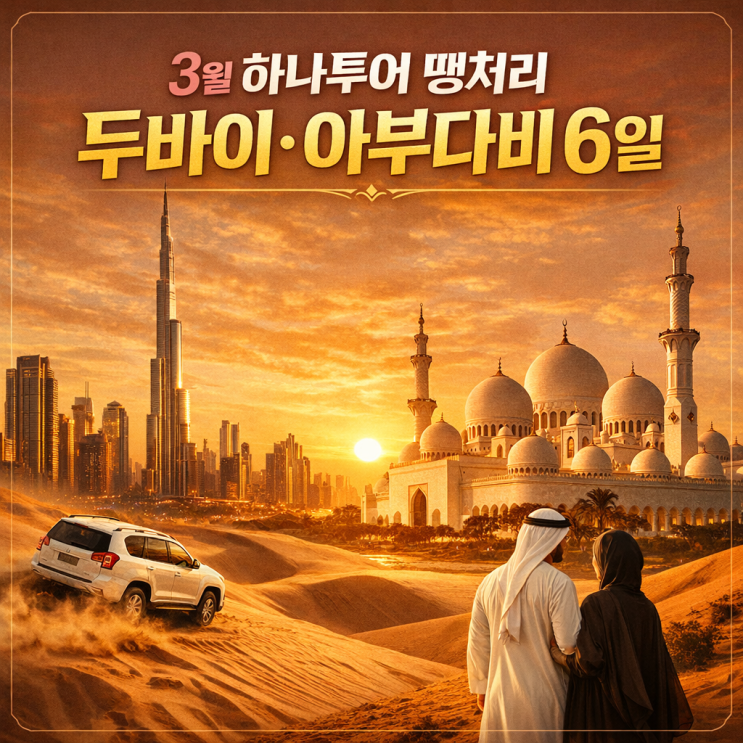  하나투어 땡처리 두바이·아부다비 패키지 6일｜5성호텔·사막사파리 포함