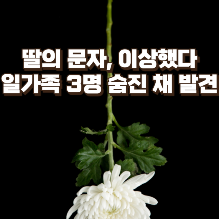  “딸의 문자, 이상했다”…원주 아파트서 일가족 3명 숨진 채 발견