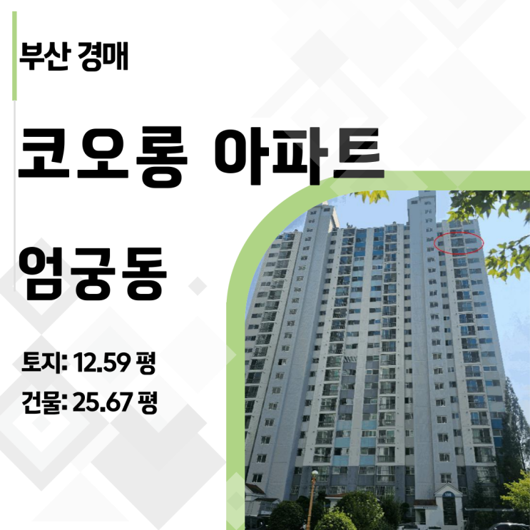  부산 엄궁 코오롱 아파트 경매, 1억 대로 내 집 마련하는 비법 (2025타경101760)