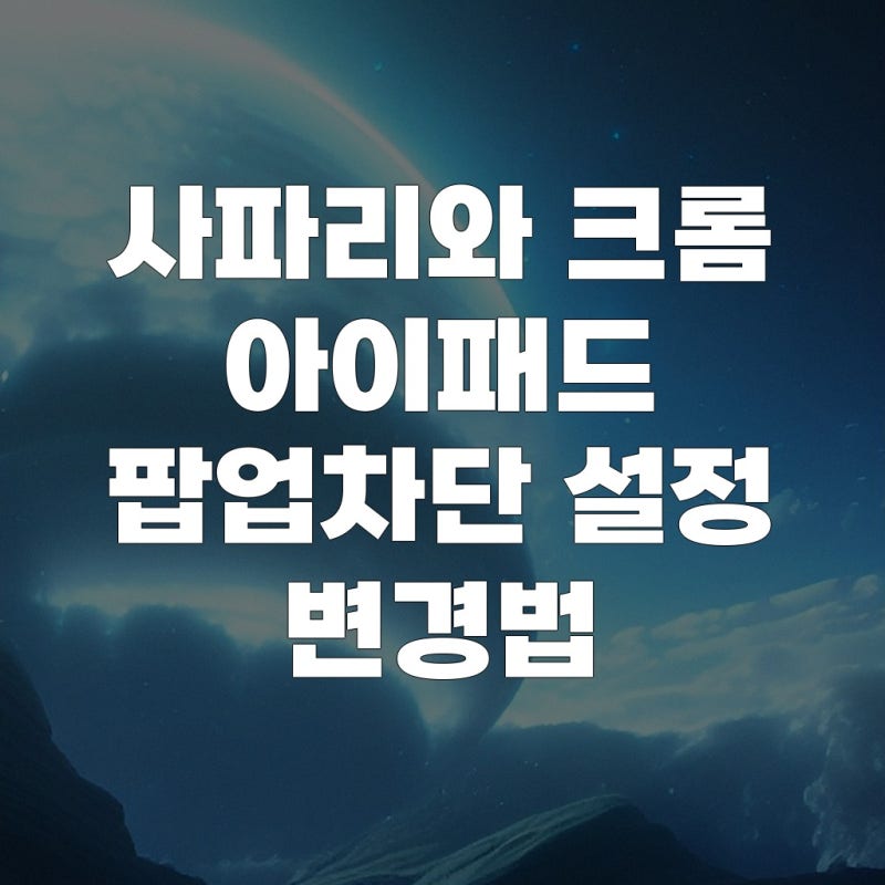 사파리와 크롬 아이패드 팝업차단 설정 변경법
