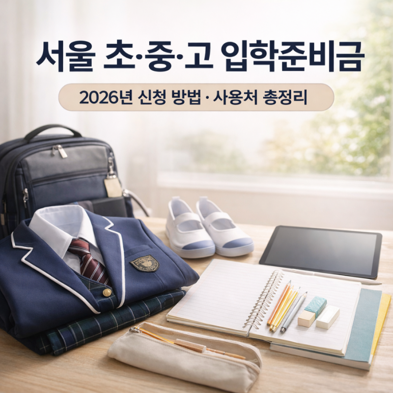 서울 초·중·고 입학준비금, 신청 방법·사용처·서울 외 지역까지 총정리
