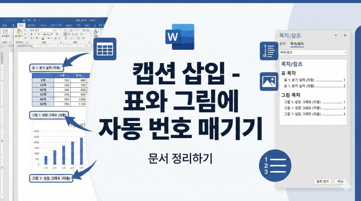  [Word 목차/참조] 캡션 삽입 - 표와 그림에 자동 번호 매기기로 문서 정리하기