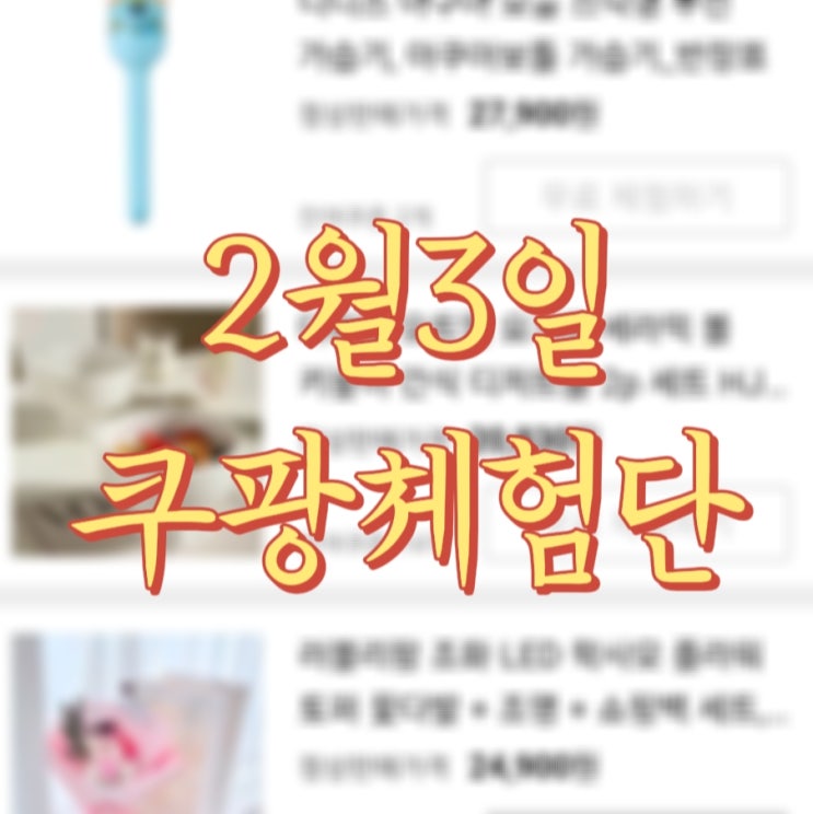 2월3일 쿠팡체험단, 오늘 선정제품은? 상품리스트공유