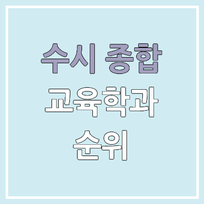 2026 수시 학생부 종합 전형 교육학과 모집 인원, 경쟁률 | 2025 순위, 커트라인, 예비번호